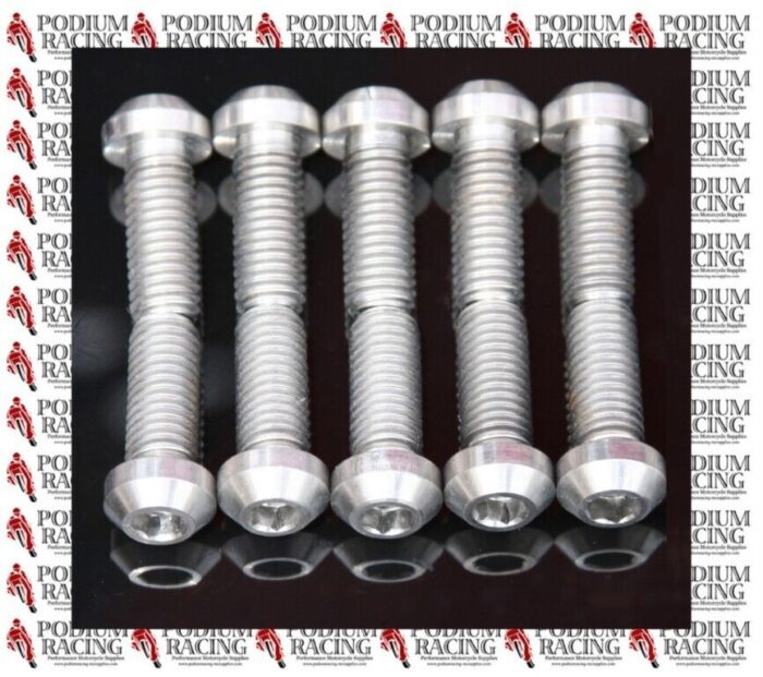 DUCATI 1098 1098S 848 TITANIUM FRONT DISC BOLTS SILVER (SET OF 10 BOLTS)