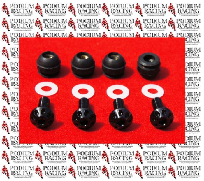 DUCATI BLACK TITANIUM SCREEN SCREW & WELL NUTS 12 PCS KIT 899 & 1199 PANIGALE