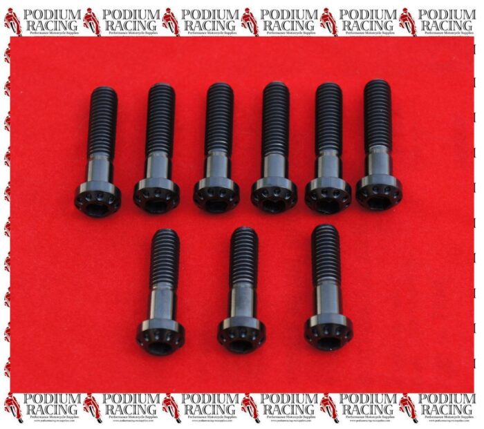DUCATI DIAVEL BLACK TITANIUM TRIPLE TREE BOLTS SET OF 9 PCS ALL MODELS
