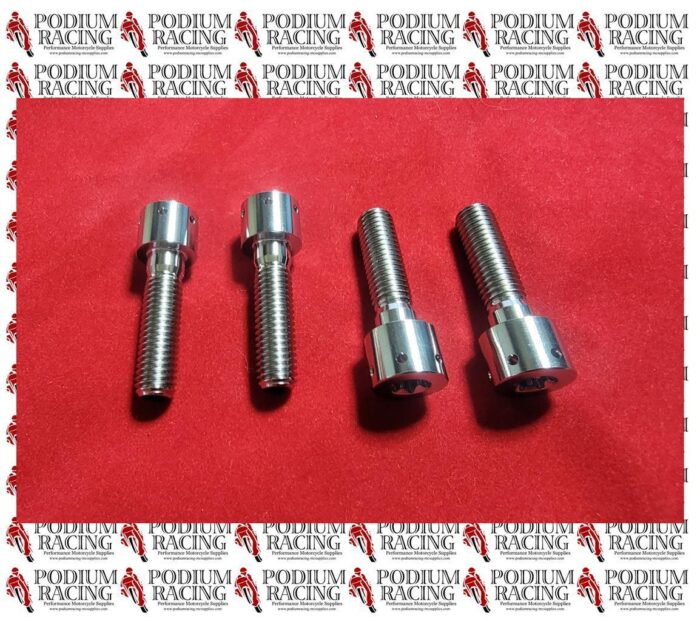DUCATI PANIGALE V4 SILVER TITANIUM RACE DRILLED FORK PINCH BOLTS SET OF 4 PCS - Image 3