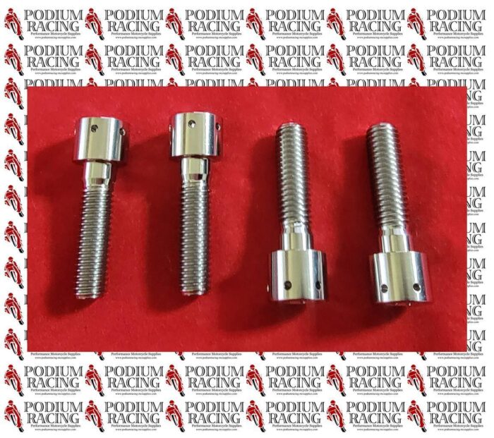 DUCATI PANIGALE V4 SILVER TITANIUM RACE DRILLED FORK PINCH BOLTS SET OF 4 PCS
