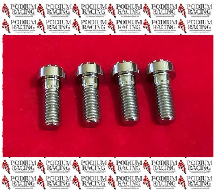 DUCATI PRE 2004 SUPER SPORT SILVER DIMPLED TITANIUM FRONT CALIPER BOLTS SET OF 4 - Image 3