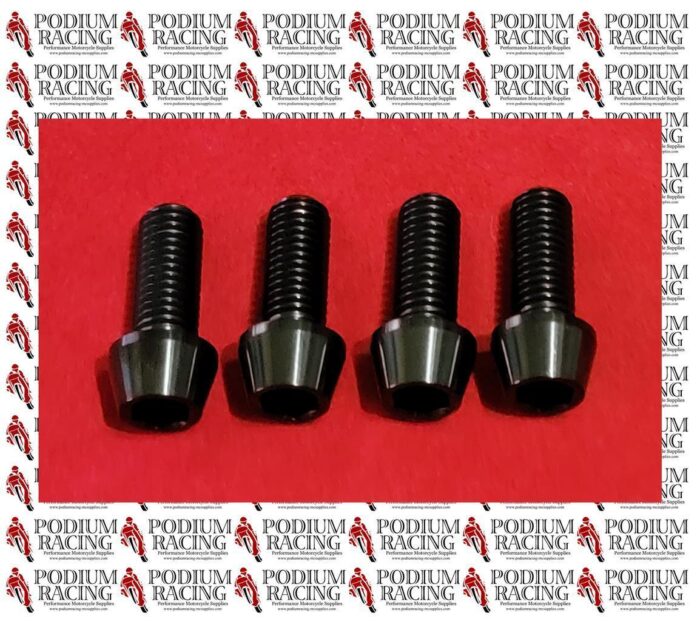 DUCATI PRE 2004 SUPERSPORT BLACK TITANIUM FRONT CALIPER BOLTS SET 77157542B - Image 3