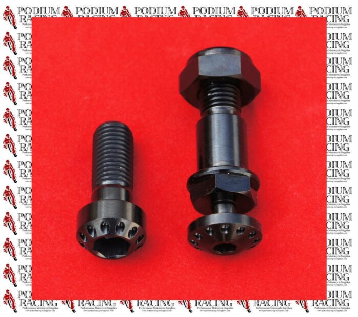 DUCATI STREETFIGHTER BLACK TITANIUM KICK STAND PIVOT & FRAME BOLT SET