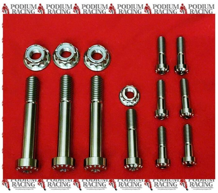 DUCATI STREETFIGHTER V4 SILVER TITANIUM REAR SHOCK MOUNT BOLTS 15PC 7725202BG