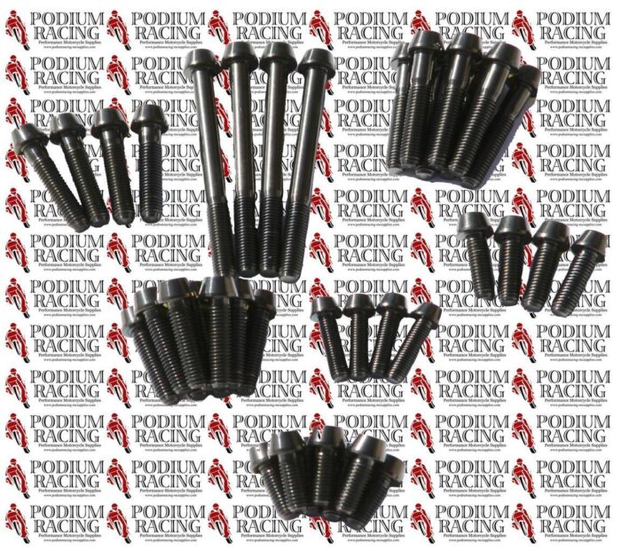 DUCATI TITANIUM 74 PIECE ENGINE CASE BOLT KIT BLACK 749 999 999S 999R