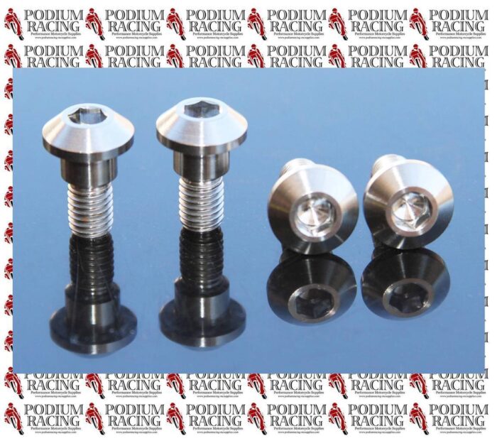 DUCATI TITANIUM FOOT REST PEG FOOTREST BOLTS SILVER 848 1098 (SET OF 4 BOLTS)