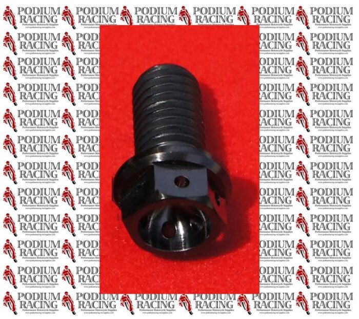 TITANIUM M8x15 BOLT 1.00 MM PITCH BLACK PRE-DRILLED FOR SAFETY WIRE AERO GR5