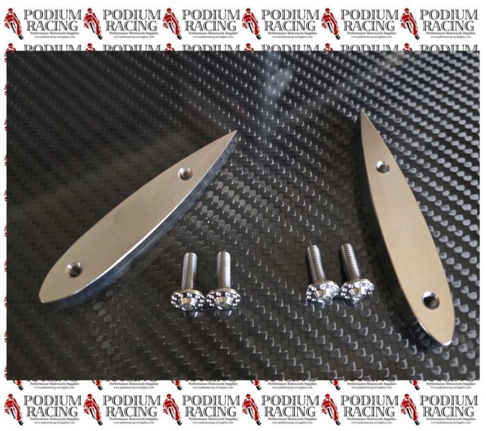 UNIVERSAL FIT SILVER TITANIUM SKID PUCKS PROTECTION FOR ANY FRONT SPLITTER 2 PCS