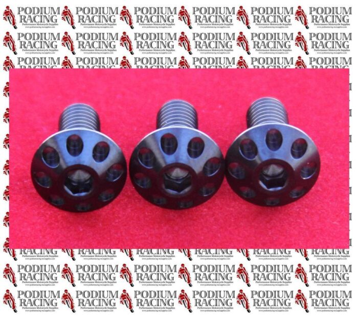 DUCATI BLACK TITANIUM OHLINS REAR SHOCK COVER BOLTS 1199 PANIGALE (SET OF 3)