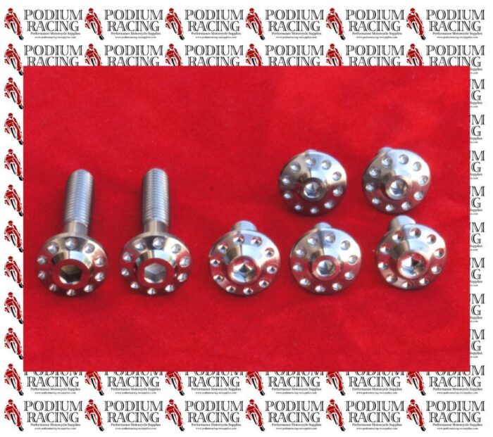 DUCATI DIAVEL SILVER TITANIUM EXHAUST HEAT SHIELD BOLT KIT ALL 3 COVERS (7 PCS)