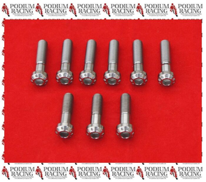 DUCATI DIAVEL SILVER TITANIUM TRIPLE TREE BOLTS SET OF 9 PCS ALL MODELS