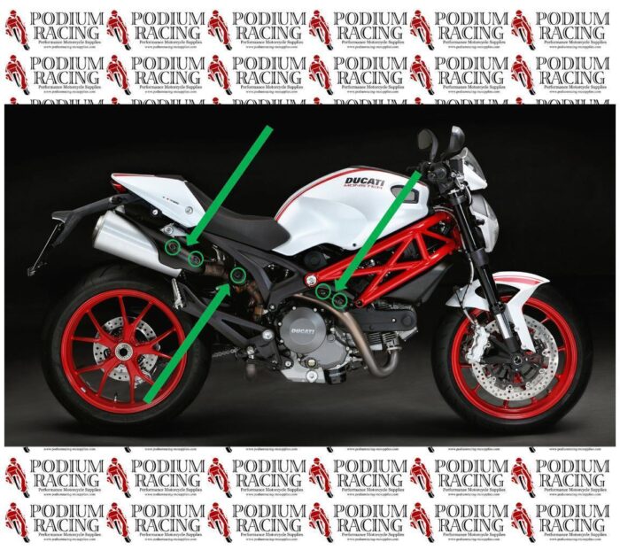 DUCATI MONSTER BLACK TITANIUM EXHAUST HEAT SHIELD BOLT KIT 696 796 1100 1200 - Image 4
