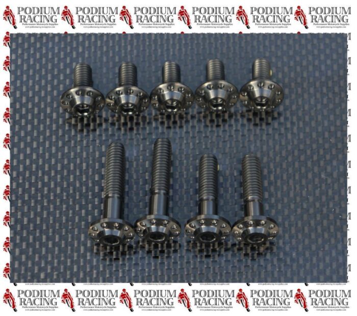 DUCATI MONSTER BLACK TITANIUM EXHAUST HEAT SHIELD BOLT KIT 696 796 1100 1200