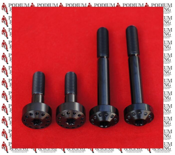 DUCATI  PANIGALE 1199 1299 BLACK TITANIUM SUBFRAME TO ENGINE BOLTS SET 4PCS