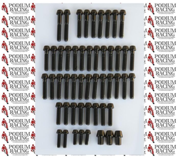 DUCATI PANIGALE 1199 TITANIUM 51 PIECE ENGINE CASE BOLT KIT BLACK