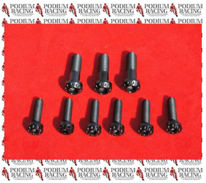 DUCATI PANIGALE BLACK TITANIUM TRIPLE TREE BOLTS SET OF 9 PCS 899 959 1199 1299