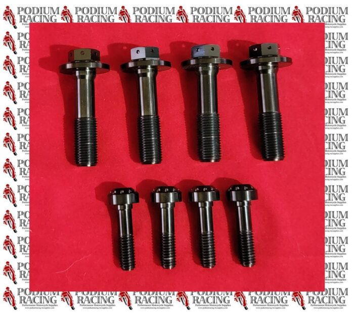 DUCATI PANIGALE V4 BLACK TITANIUM ENGINE TO FRONT & REAR FRAME BOLTS 7791A842AA