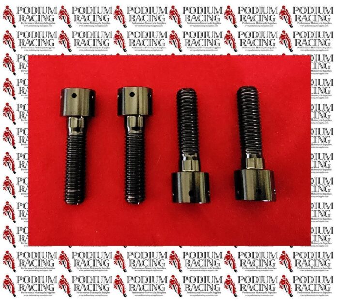 DUCATI PANIGALE V4 BLACK TITANIUM RACE DRILLED FORK PINCH BOLTS SET OF 4 PCS