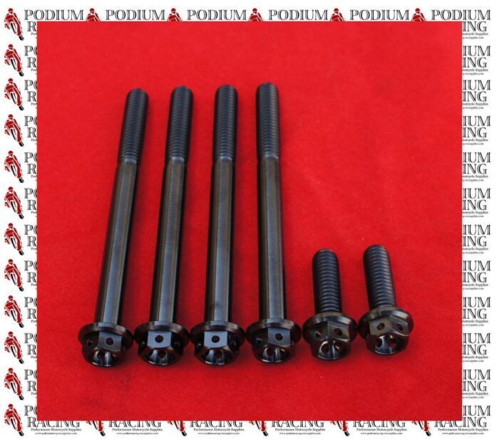 DUCATI RACE DRILLED CLUTCH COVER BOLTS IN BLACK TITANIUM 748 916 996 998