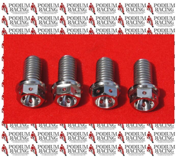 DUCATI SILVER TITANIUM REAR BRAKE DISK MOUNT BOLTS SAFETY WIRED STREETFIGHTER