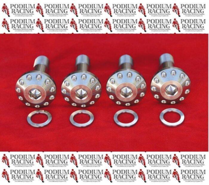 DUCATI SPORT CLASSIC GT1000 & GT TOURING '06-'10 SILVER TITANIUM SHOCK BOLTS 4PC