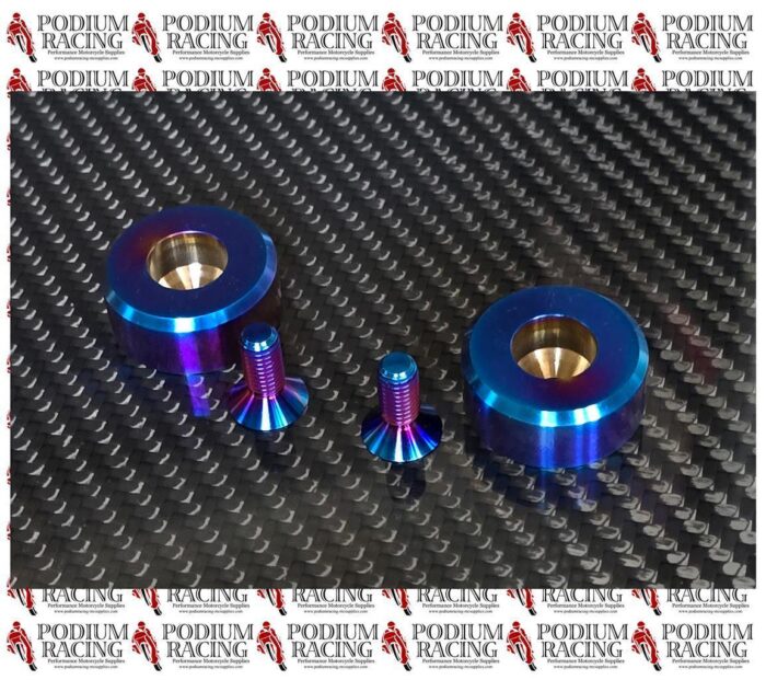 TITANIUM BLUE SKID PUCKS FOR USE WITH FRONT SPLITTER SUPPORT RODS 2 PCS - Image 3