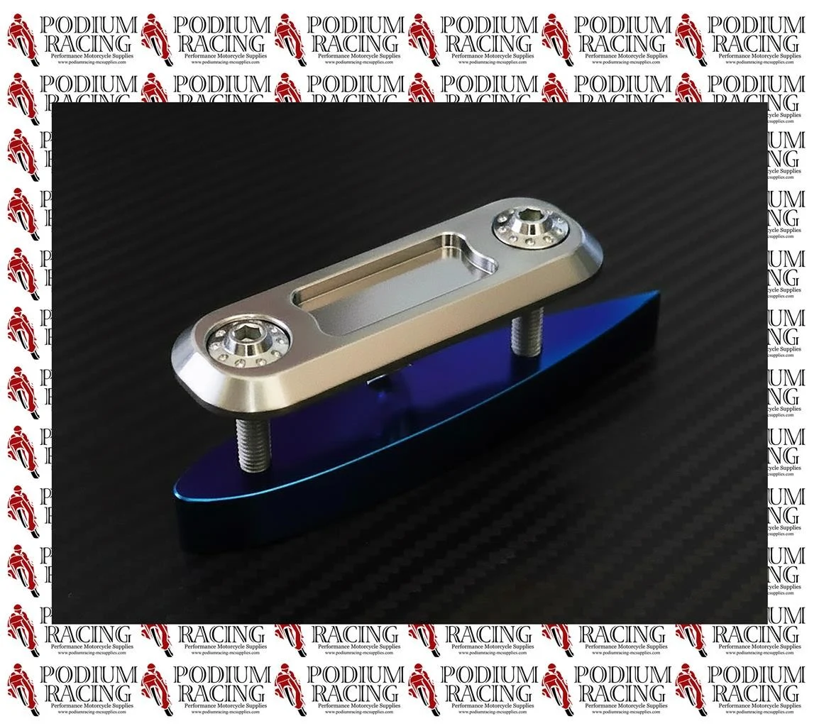 TITANIUM FRONT SPLITTER SKID PUCKS BURNT BLUE WITH TOP SPREADER PLATE 2 SETS - Image 3