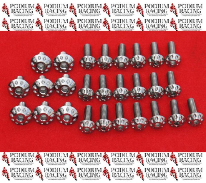 DUCATI 848 SILVER TITANIUM FAIRING SCREWS / BOLTS (SET OF 27)
