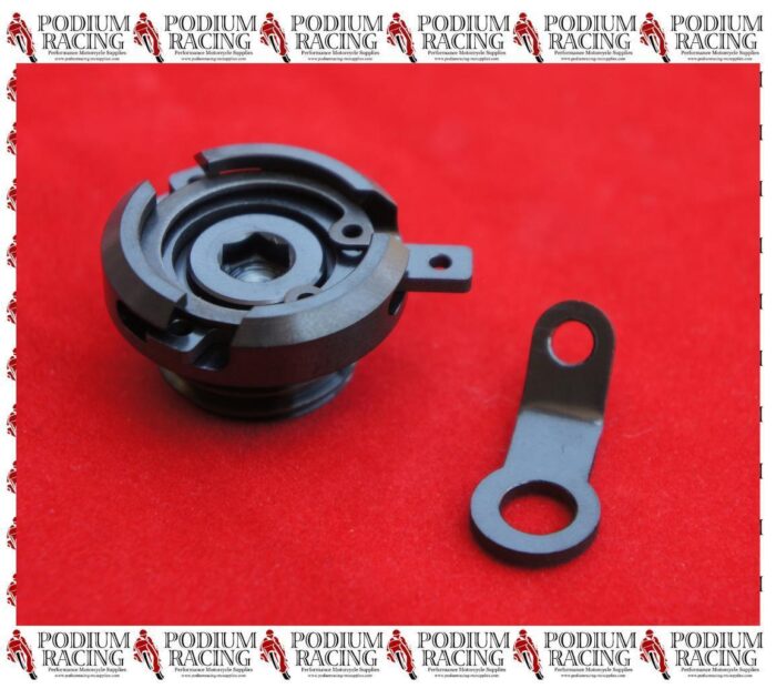 DUCATI BLACK TITANIUM ENGINE OIL FILLER CAP RACE SAFETY WIRE READY HYPERMOTARD
