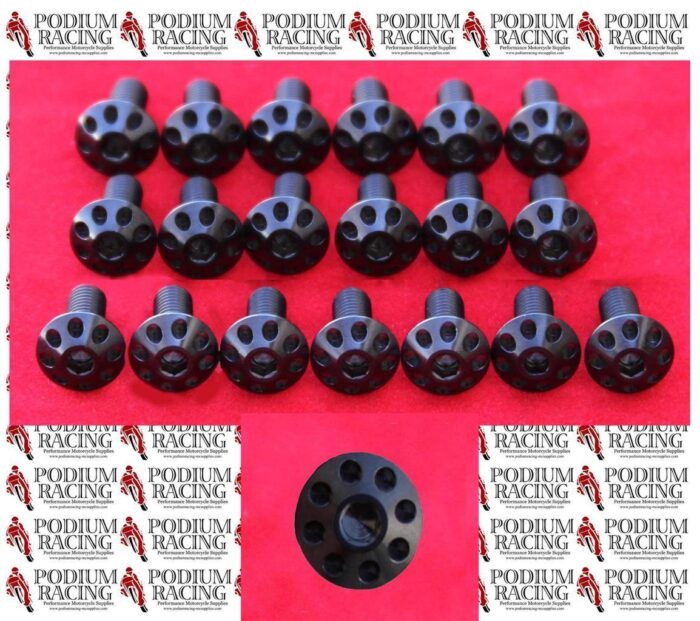 DUCATI BLACK TITANIUM FAIRING SCREWS / BOLTS 1199 PANIGALE (SET OF 19)