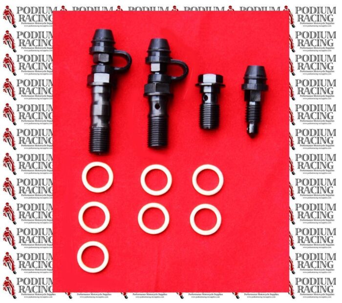 DUCATI BLACK TITANIUM FRONT BRAKE BANJO BOLT BLEED NIPPLE MULTISTRADA POST 2006