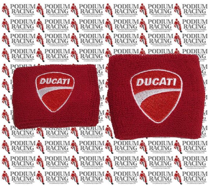DUCATI BRAKE & RESERVOIR COVERS SOCKS RED SWOOSH LARGE - BRAKE SMALL - CLUTCH