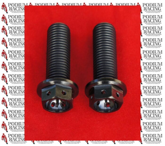 DUCATI DIAVEL BLACK TITANIUM REAR BRAKE CALIPER MOUNT BOLTS SAFETY WIRED