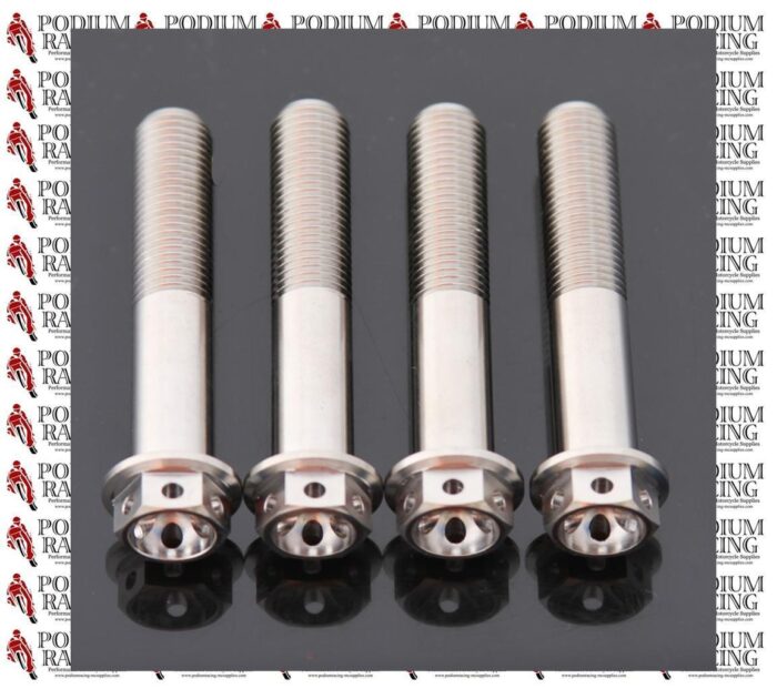 DUCATI HYPERMOTARD 821 RACE DRILLED SILVER TITANIUM FRONT CALIPER BOLTS