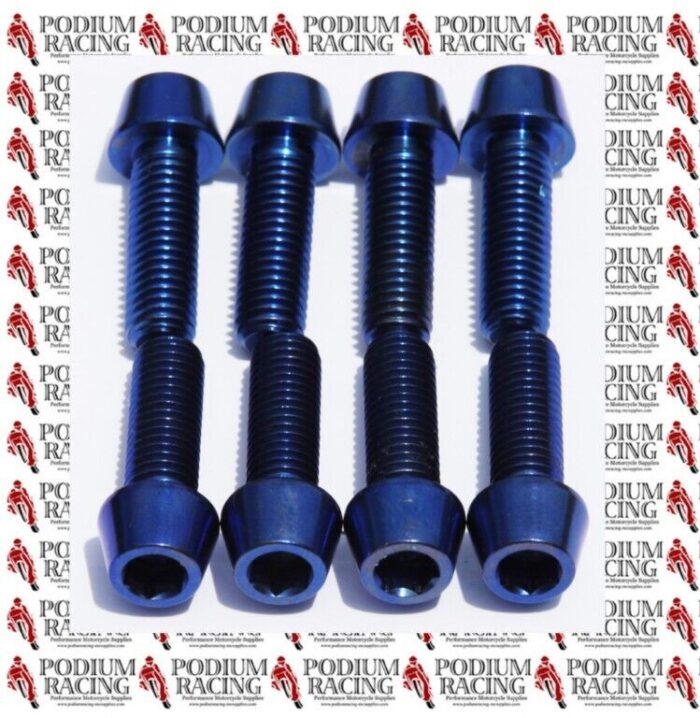 DUCATI HYPERMOTARD TITANIUM TRIPLE CLAMP BOLTS BLUE
