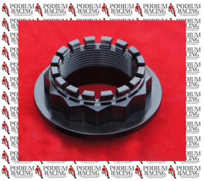 DUCATI MONSTER BLACK TITANIUM REAR AXLE CONE NUT BI-HEX 12 POINT DESIGN