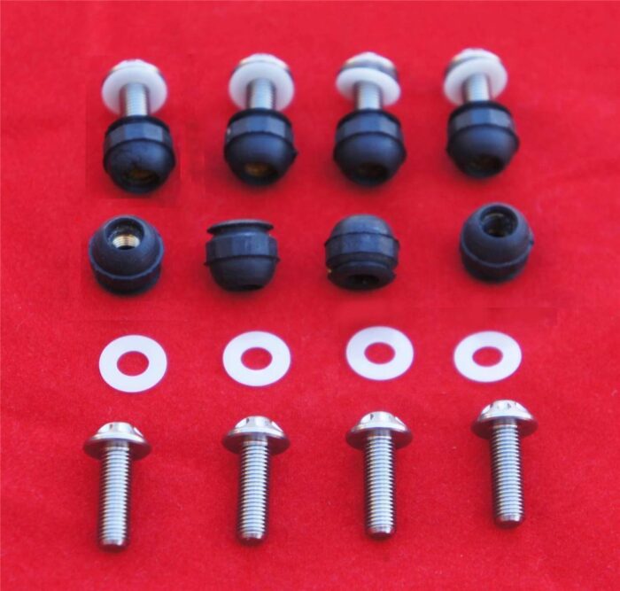 DUCATI SILVER TITANIUM SCREEN WINDSCREEN SCREW & WELL NUTS 24 PCS KIT 1198