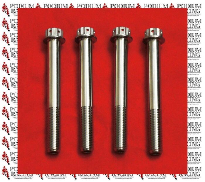 TITANIUM SILVER 85mm LIGHT WEIGHT HOLLOW SAFETY DRILLED RACE CALIPER BOLTS 4 PCS
