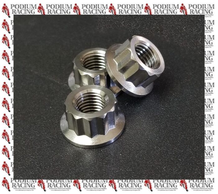 TITANIUM SPROCKET NUT SILVER LOW PROFILE M10 1.25 APRILIA MV AGUSTA MOTO GUZZI