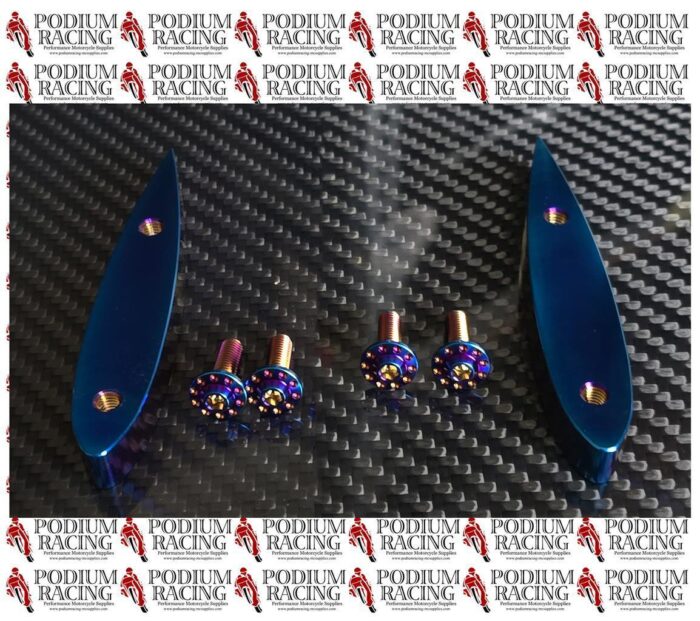 UNIVERSAL FIT BLUE TITANIUM SKID PUCKS PROTECTION FOR ANY FRONT SPLITTER (2 PCS) - Image 3