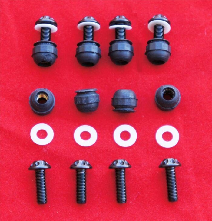 DUCATI BLACK TITANIUM SCREEN WINDSCREEN SCREW & WELL NUTS 24 PCS KIT 1198