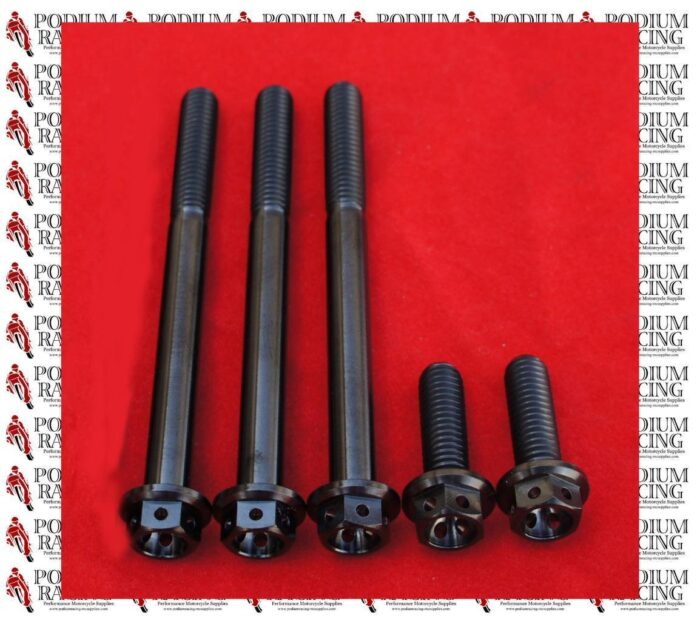 DUCATI DRILLED CLUTCH COVER BOLTS IN BLACK TITANIUM WET CLUTCH 848 HYPERMOTARD