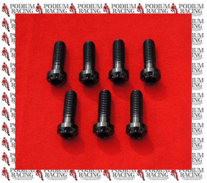 DUCATI MONSTER 796 696 BLACK TITANIUM TRIPLE TREE BOLTS SET OF 7 PCS ALL MODELS