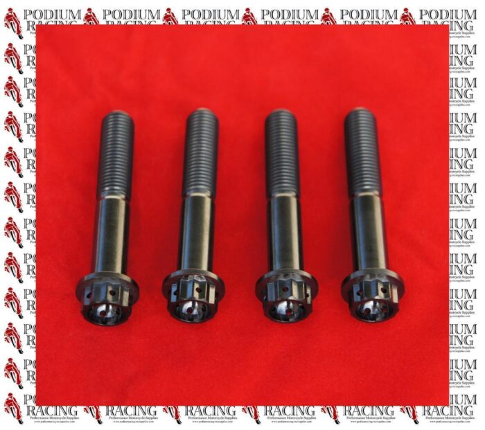 DUCATI MONSTER BLACK TITANIUM 12 POINT RACE DRILLED FRONT CALIPER BOLTS