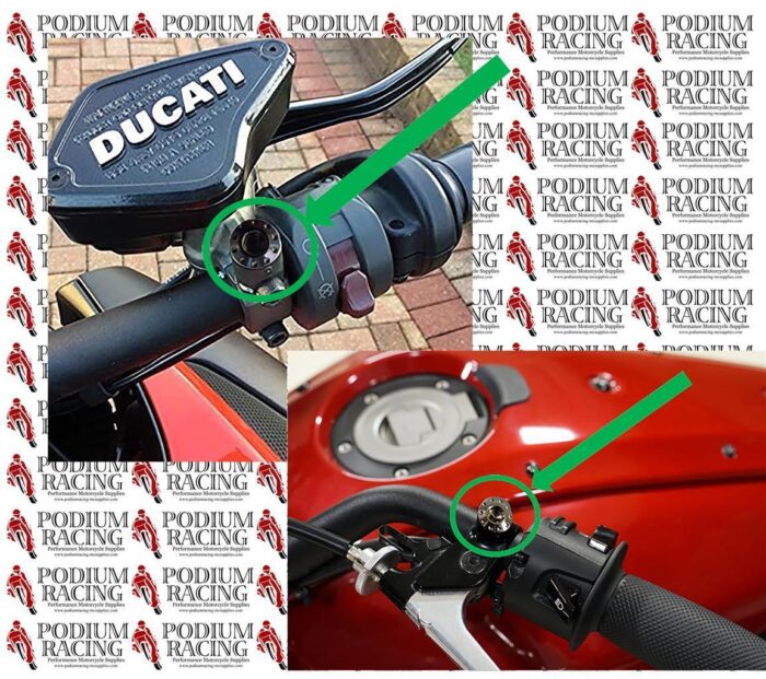 DUCATI MULTISTRADA SILVER TITANIUM MIRROR HOLE PLUG BLANKING SCREW LEFT & RIGHT