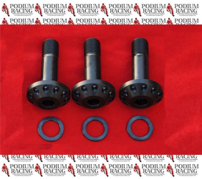 DUCATI PAUL SMART BLACK TITANIUM SHOCK BOLTS 3PC 77112272A & 77110141B