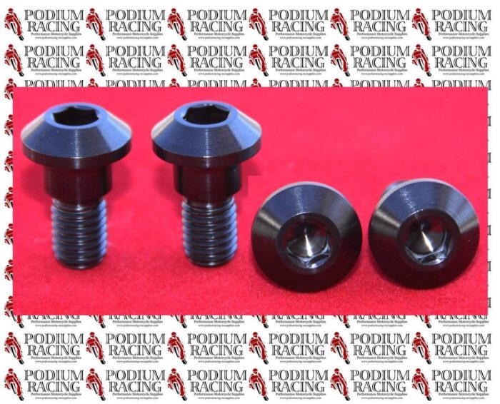 DUCATI TITANIUM FOOT REST PEG FOOTREST BOLTS BLACK  1198 (SET OF 4 BOLTS)