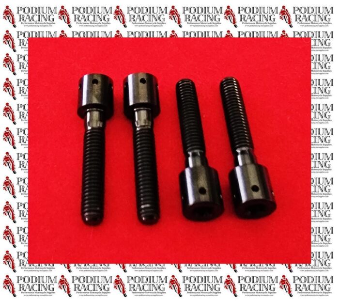 RACE DRILLED BLACK TITANIUM FORK PINCH BOLTS TORX DRIVE M6 x 30mm SET OF 4 PCS - Image 3