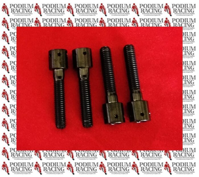 RACE DRILLED BLACK TITANIUM FORK PINCH BOLTS TORX DRIVE M6 x 30mm SET OF 4 PCS